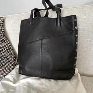 Hammitt Drew 2.0 Black Silver Hobo Tote Leather Handbag Bag Magnetic Purse